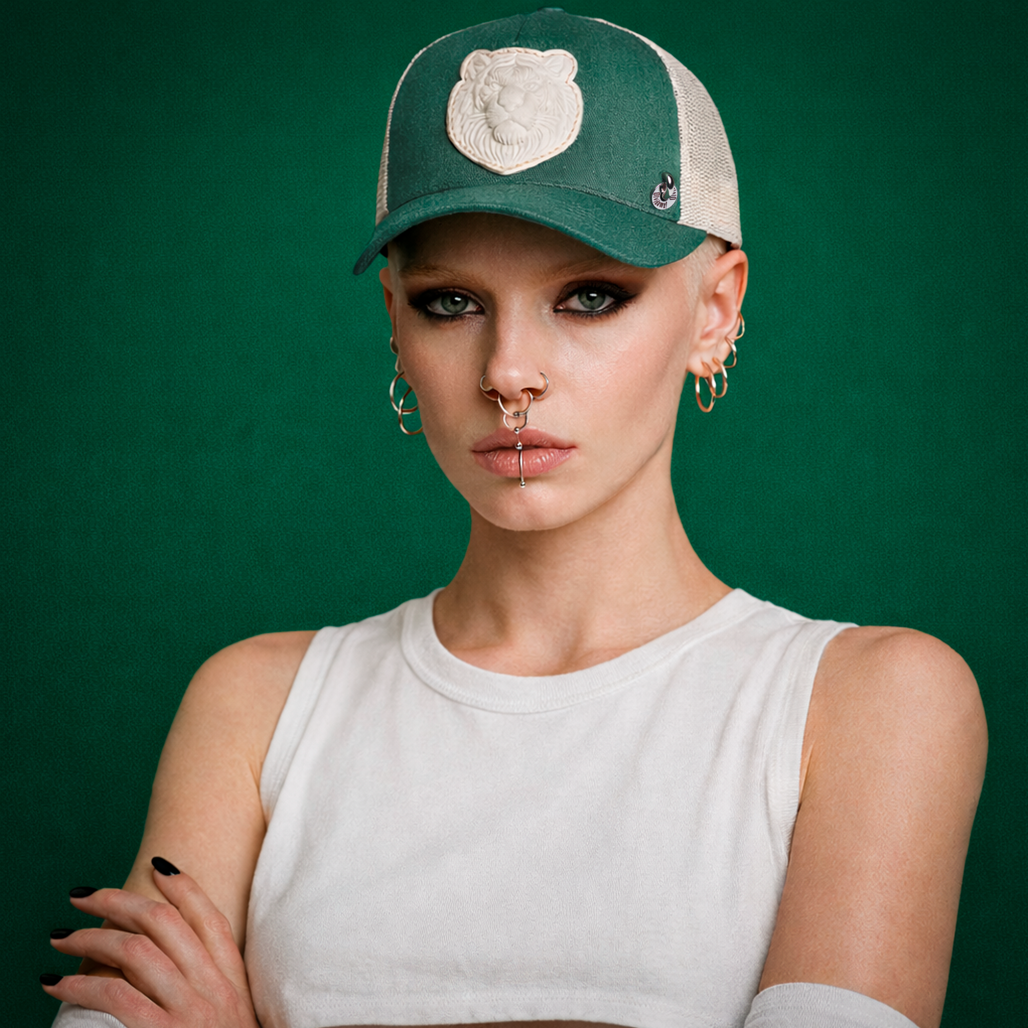 GORRAS OLVIDAME ANIMALES verde modelo chica