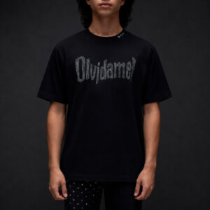 BLACK / NIKEL STUD OVERSIZED TEE