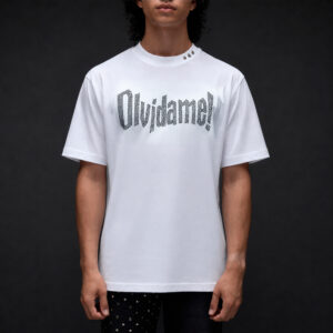 WHITE / BLACK STUD OVERSIZED TEE